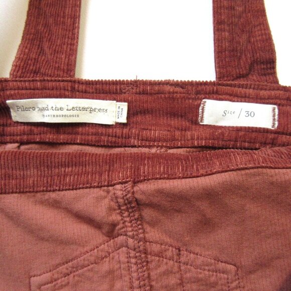 NWT Anthropologie Pilcro Corduroy Overalls in Honey Brown Stretch Flare Cord 30 - Picture 6 of 12